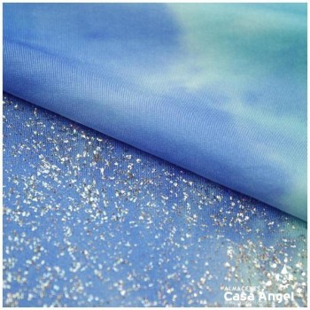 TELA LYCRA AZUL DEGRADÉ CON ESTAMPADO FLASHY 150cm