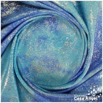 TELA LYCRA AZUL DEGRADÉ CON ESTAMPADO FLASHY 150cm