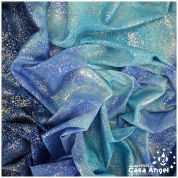 TELA LYCRA AZUL DEGRADÉ CON ESTAMPADO FLASHY 150cm