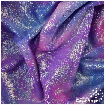 TELA LYCRA VIOLETA DEGRADÉ CON ESTAMPADO FLASHY 150cm