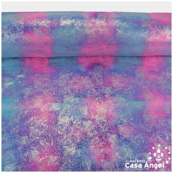 TELA LYCRA VIOLETA DEGRADÉ CON ESTAMPADO FLASHY 150cm