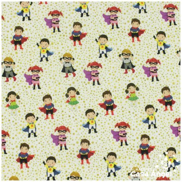 TELA ALGODÓN PERCAL LICENCIA 150cm HEROES NIÑOS