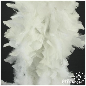 BOA DE PLUMAS DE PAVO 190cm EXTRAGRUESA BLANCO 120gr
