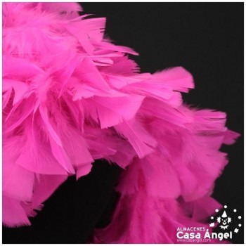 BOA DE PLUMAS DE PAVO 190cm EXTRAGRUESA FUCSIA 120gr