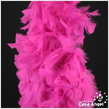 BOA DE PLUMAS DE PAVO 190cm EXTRAGRUESA FUCSIA 120gr