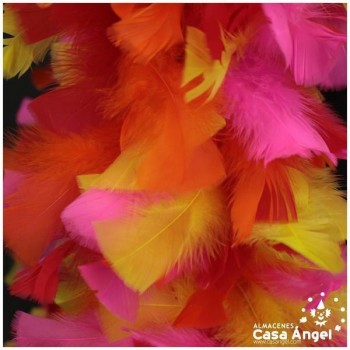 BOA DE PLUMAS DE PAVO 190cm EXTRAGRUESA MULTICOLOR 120gr