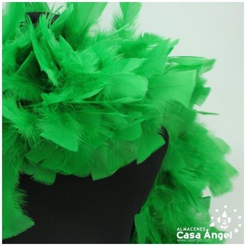 BOA DE PLUMAS DE PAVO 190cm EXTRAGRUESA VERDE 120gr