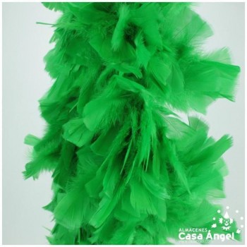 BOA DE PLUMAS DE PAVO 190cm EXTRAGRUESA VERDE 120gr