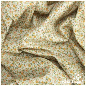 TEJIDO PIQUÉ 100% ALGODÓN CON ESTAMPADO DE FLORES 150cm