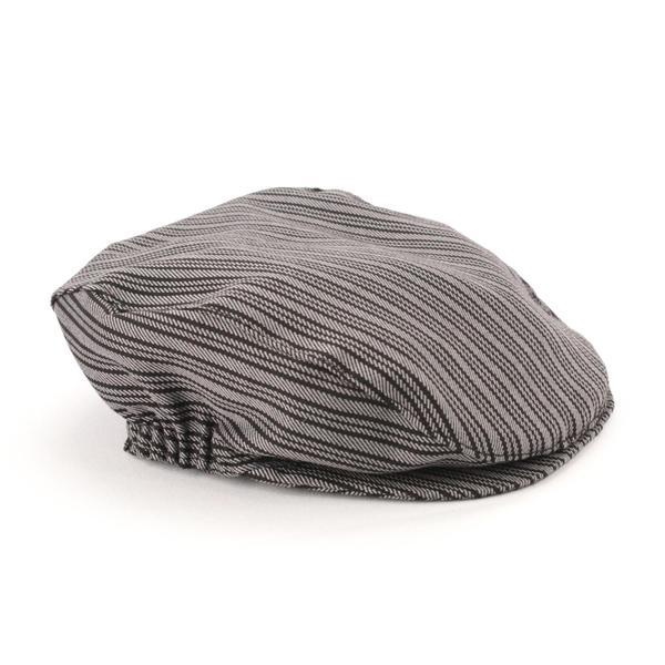 GORRA CAMPERA LISTAS GRIS NEGRO