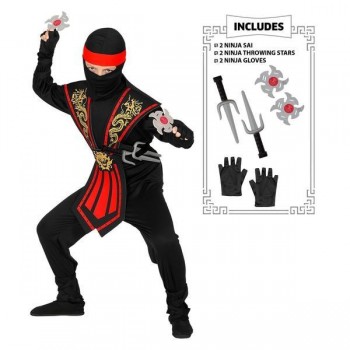 DISFRAZ DE GUERRERO NINJA ROJO INFANTIL