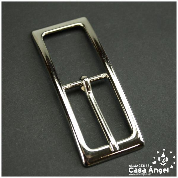 HEBILLA METÁLICA RECTANGULAR PLATA 74x30mm