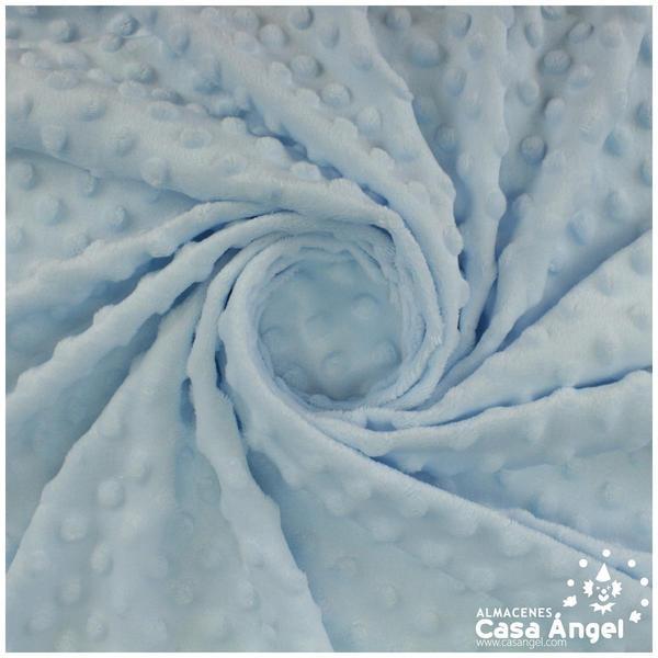 TELA CORALINA CELESTE CON TOPO EN RELIEVE SERIE BUBBLE 147cm