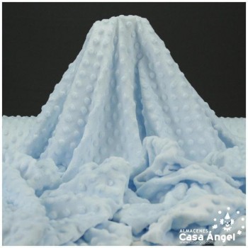 TELA CORALINA CELESTE CON TOPO EN RELIEVE SERIE BUBBLE 147cm