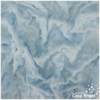 TELA CORALINA CELESTE CON TOPO EN RELIEVE SERIE BUBBLE 147cm