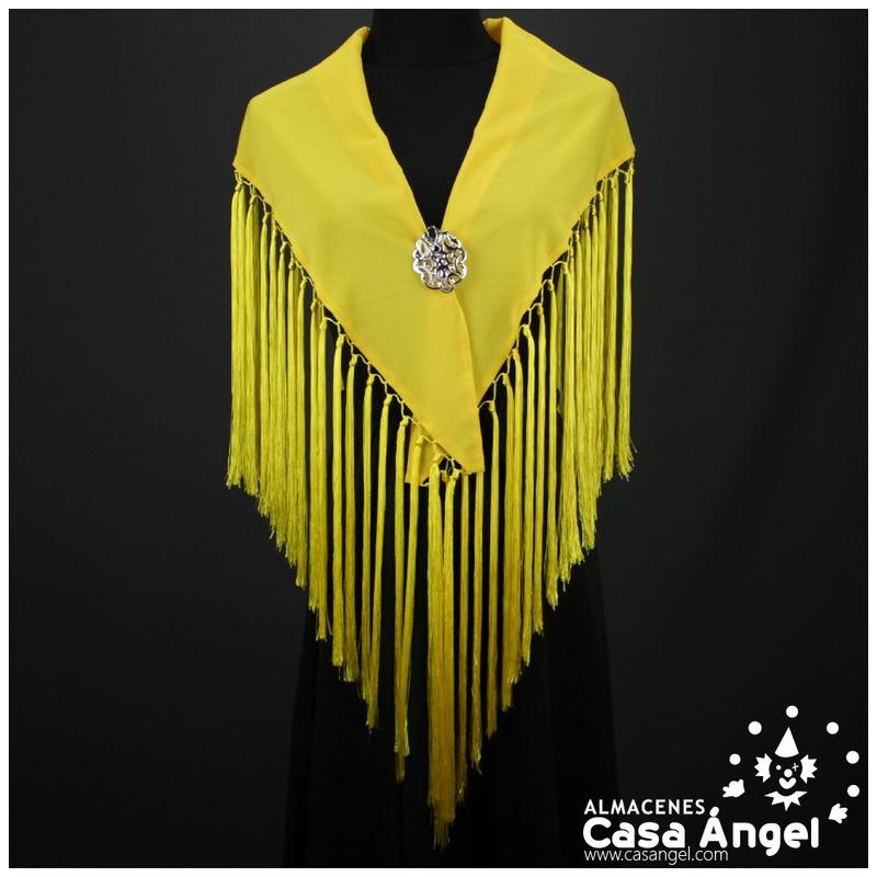 MANTONCILLO AMARILLO LISO CON CALADO ANUDADO ADULTO