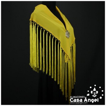 MANTONCILLO AMARILLO LISO CON CALADO ANUDADO ADULTO
