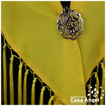 MANTONCILLO AMARILLO LISO CON CALADO ANUDADO ADULTO