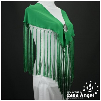 MANTONCILLO VERDE LISO CON CALADO ANUDADO ADULTO
