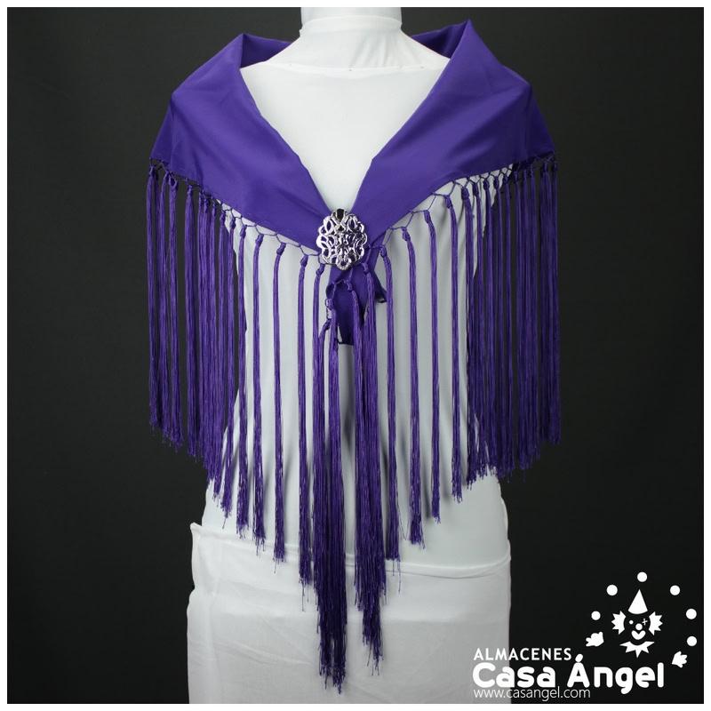 MANTONCILLO MORADO LISO CON CALADO ANUDADO ADULTO