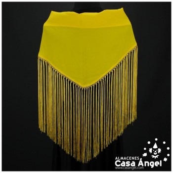 MANTÓN FLAMENCO EN COLOR AMARILLO LISO ADULTO 140cm