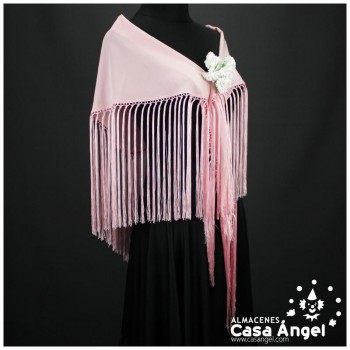 MANTÓN FLAMENCO COLOR ROSA BEBÉ LISO ADULTO 140cm