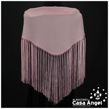MANTÓN FLAMENCO COLOR ROSA BEBÉ LISO ADULTO 140cm