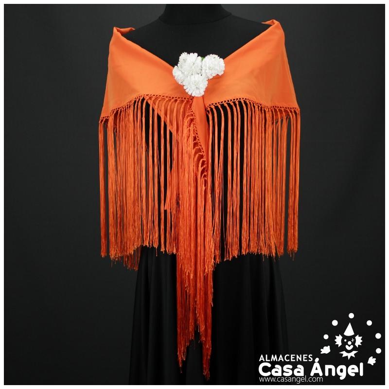 MANTÓN FLAMENCO COLOR ROSA BEBÉ LISO ADULTO 140cm