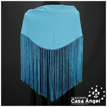 MANTÓN FLAMENCO TURQUESA LISO ADULTO 140cm