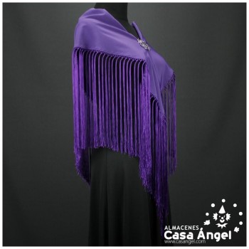 MANTÓN FLAMENCO MORADO LISO ADULTO 140cm