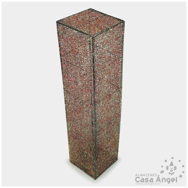 PILAR METÁLICO CON ACABADO CRISTALIZADO ROJO 92cm