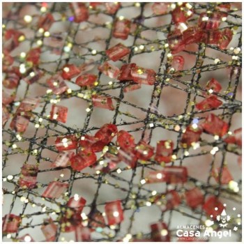 PILAR METÁLICO CON ACABADO CRISTALIZADO ROJO 92cm