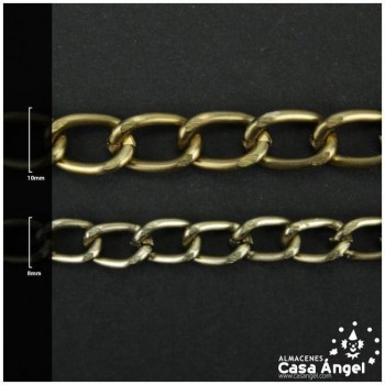 CADENA DE ALUMINIO ORO VIEJO CON ESLABÓN CRUZADO FACETADO