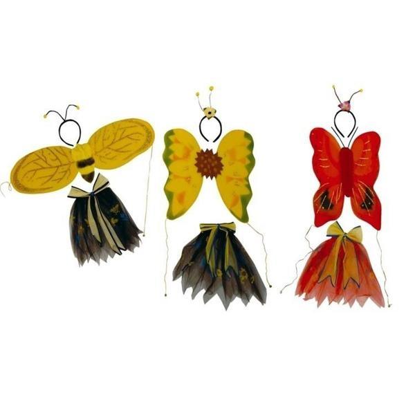 SET DE ABEJA Y MARIPOSA CON ALAS Y FALDA TUTÚ  INFANTIL