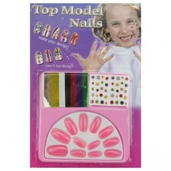 JUEGO UÑAS TOP MODEL CON DECORACIÓN