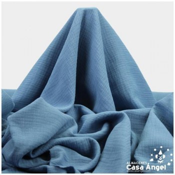 MUSELINA ÍNDIGO DE ALGODÓN ORGÁNICO SERIE ANKAWA 130cm