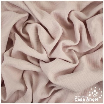 MUSELINA ROSA ENPOLVADO DE ALGODÓN ORGÁNICO SERIE ANKAWA 130cm