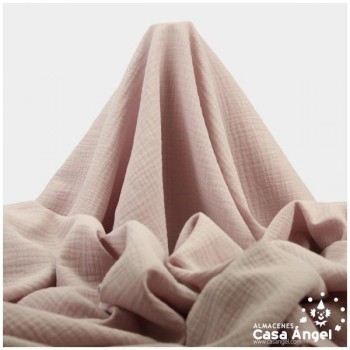 MUSELINA ROSA ENPOLVADO DE ALGODÓN ORGÁNICO SERIE ANKAWA 130cm