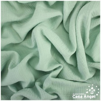 MUSELINA VERDE EMPOLVADO DE ALGODÓN ORGÁNICO SERIE ANKAWA 130cm