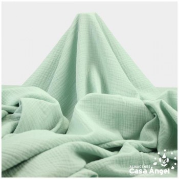 MUSELINA VERDE EMPOLVADO DE ALGODÓN ORGÁNICO SERIE ANKAWA 130cm