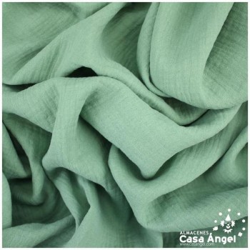 MUSELINA VERDE ANTIGUO DE ALGODÓN ORGÁNICO SERIE ANKAWA 130cm