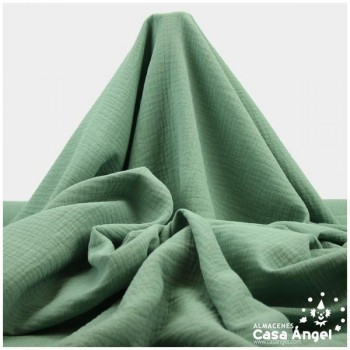 MUSELINA VERDE ANTIGUO DE ALGODÓN ORGÁNICO SERIE ANKAWA 130cm