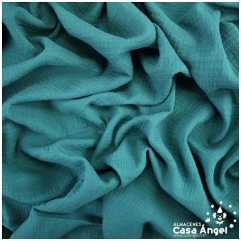 MUSELINA VERDE MAR DE ALGODÓN ORGÁNICO SERIE ANKAWA 130cm
