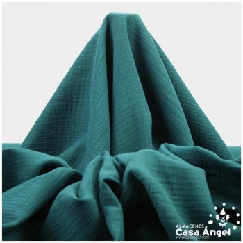 MUSELINA VERDE MAR DE ALGODÓN ORGÁNICO SERIE ANKAWA 130cm