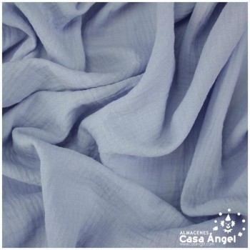 MUSELINA CELESTE DE ALGODÓN ORGÁNICO SERIE ANKAWA 130cm