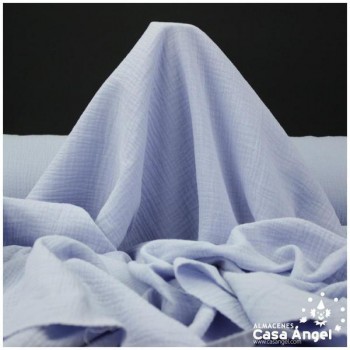 MUSELINA CELESTE DE ALGODÓN ORGÁNICO SERIE ANKAWA 130cm