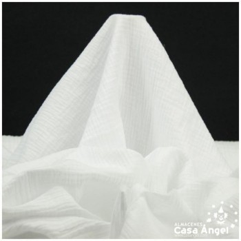 MUSELINA BLANCA DE ALGODÓN ORGÁNICO SERIE ANKAWA 130cm