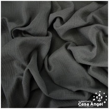 MUSELINA NEGRA DE ALGODÓN ORGÁNICO SERIE ANKAWA 130cm