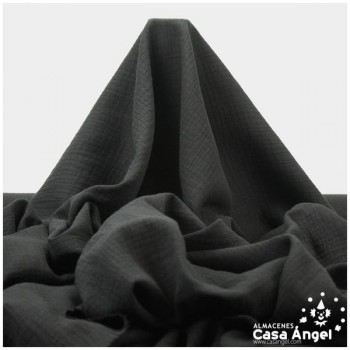MUSELINA NEGRA DE ALGODÓN ORGÁNICO SERIE ANKAWA 130cm