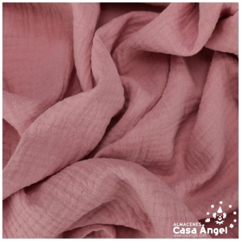 MUSELINA ROSA PALO DE ALGODÓN ORGÁNICO SERIE ANKAWA 130cm xx